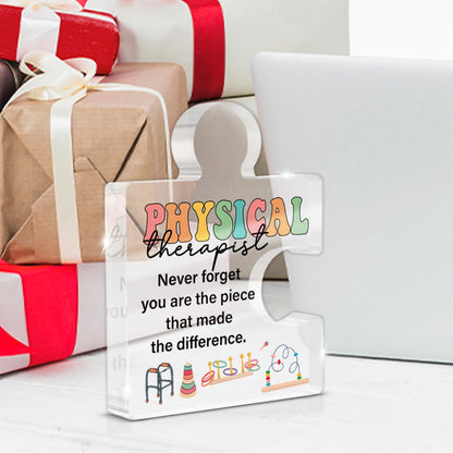 Physical Therapist Gifts for Women, Appreciation Thank You Gifts for Physical Therapy Physiotherapist PT Physio Retirement Christmas Birthday Farewell, Acrylic Puzzle Plaque Sign Office Decor