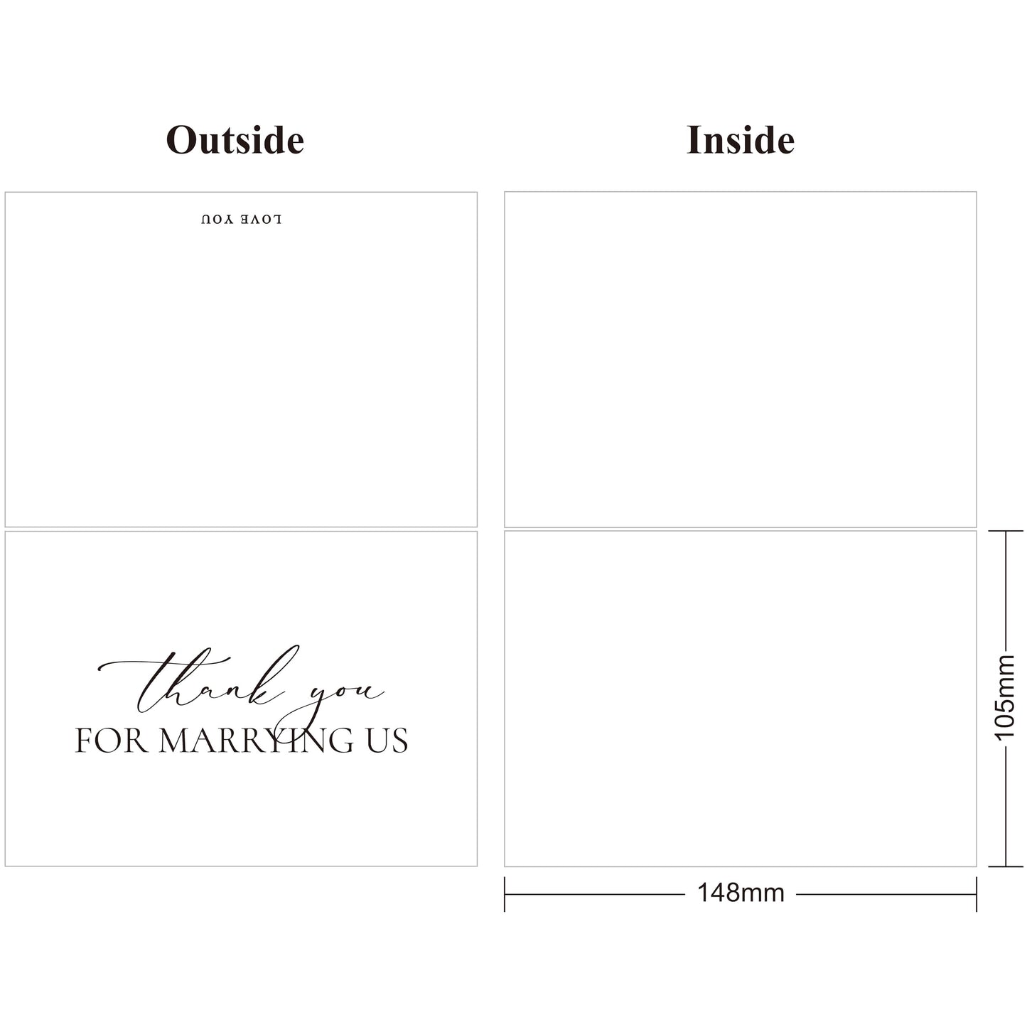 LADY & HOME Thank You for Marrying Us Wedding Card with Envelopes To Officiant,Thank You Card for Priest,Minister,Judge,Pastor (A1:1 pack)