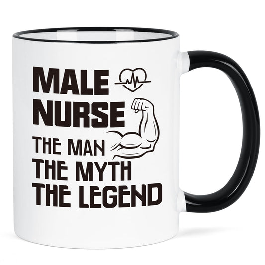 YHRJWN Male Nurse Gifts, The Man The Myth The Legend Mug, Nurse Gifts for Men, Graduation Birthday Nurses Appreciation Gift for Male Nurses, Colleague, Friends, 11 Oz Coffee Mug