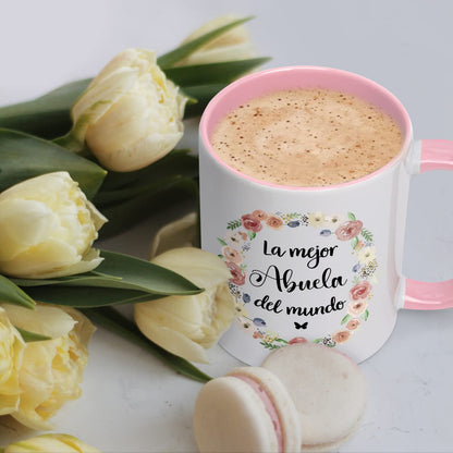 YHRJWN - Gifts for Grandma from Grandchild, Abuela Gifts In Spanish, Best Grandma Ever Mug, Grandmother mug, Mothers Day Christmas Birthday Gift for Grandmother Mimi Gigi 11Oz