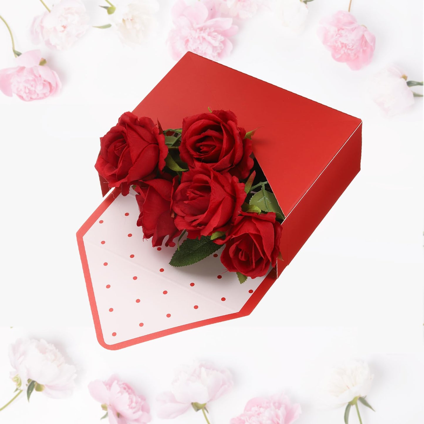 PATIKIL Florist Bouquet Envelope Boxes, 5 Packs Flower Arrangement Box Packaging Gift Paper Boxes for Wedding, Party, Birthday, Mother's Day, Red