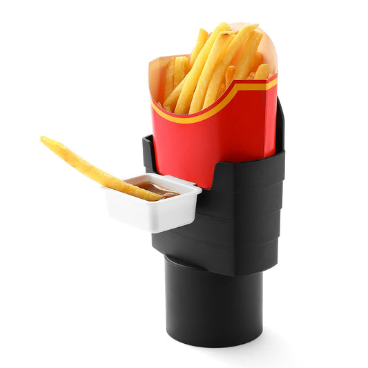 French Fry Holder and Sauce Holder Set for Car, Funny Useful White Elephant Gift Idea for Adults, Stocking Stuffer for Men and Women (1)