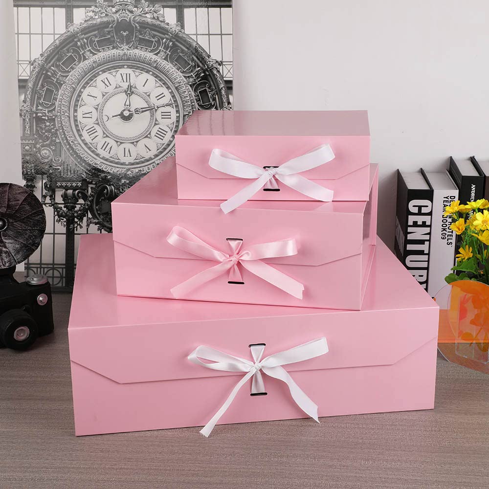GoooodGift Pink Gift Box Large 13x11x5.3 Inches, Pink Gift Boxes for Presents with Magnetic Closure Lid, Luxury Gift Box Rectangle Collapsible Boxes for Gift Packaging