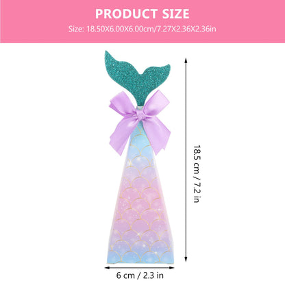 20PCS Mermaid Party Boxes, Mermaid Gift Bags with Thank You Stickers for Kids Birthday, Ariel Costume Ball, Under The Sea Party Decorations