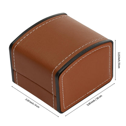 Luxury Single Watch Gift Box with Removable Pillow, PU Leather Single Watch Case Wristwatch Jewelry Storage Display Holder Cases for Men and Women (Brown)
