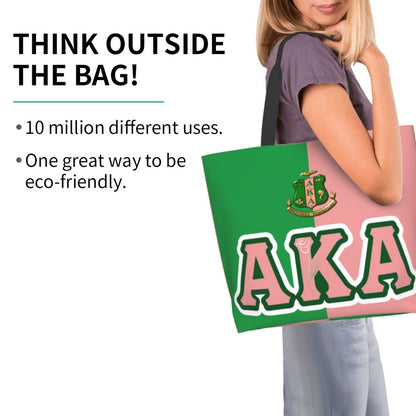 AKA Beach Tote Bags Travel Totes Bag Kitchen Reusable Grocery Bags Shopping Tote for Women Waterproof Book Tote