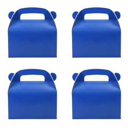 30-Pack Dark Blue Party Favor Treat Boxes Pack, Goodie Boxes, Paper Gable Gift Boxes with Handles. Perfect for Prince Party and Baby Shower Decoration Supplies