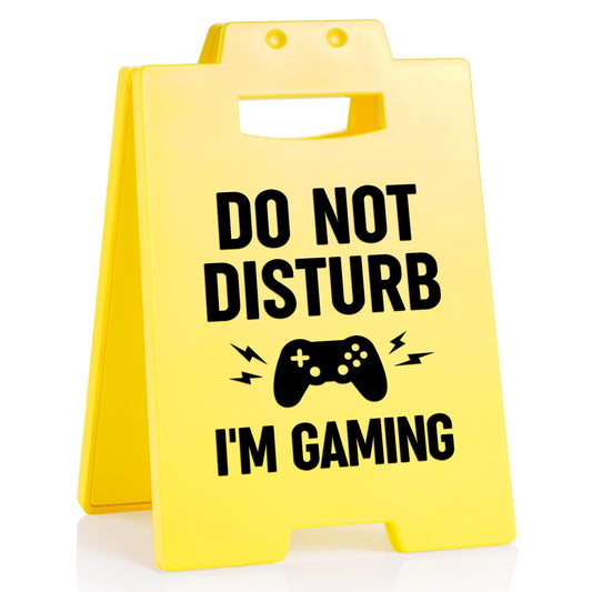 Afterprints Funny Gamer Gifts for Men Teenage Boys, Do Not Disturb I'm Gaming Sign, Cool Gifts for Gamer Guys, Kids, Boyfriend, Son, Grandson, Christmas Gag Gifts, Gaming Room Decor Warning Sign