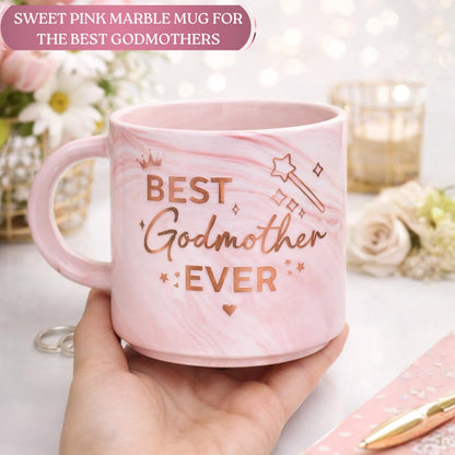 Godmother Mothers Day Gifts, Thoughtful Mothers Day Gifts for Godmother, Godmom Marble Mug 13oz, Ceramic Godmothers Gift for Godmothers Gift Proposal, Birthday, Christmas and Pregnancy Announcement