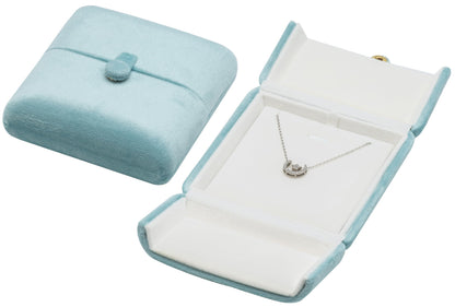 Velvet Necklace Pendant Gift Box Jewelry Display Storage Case (Sage Green)