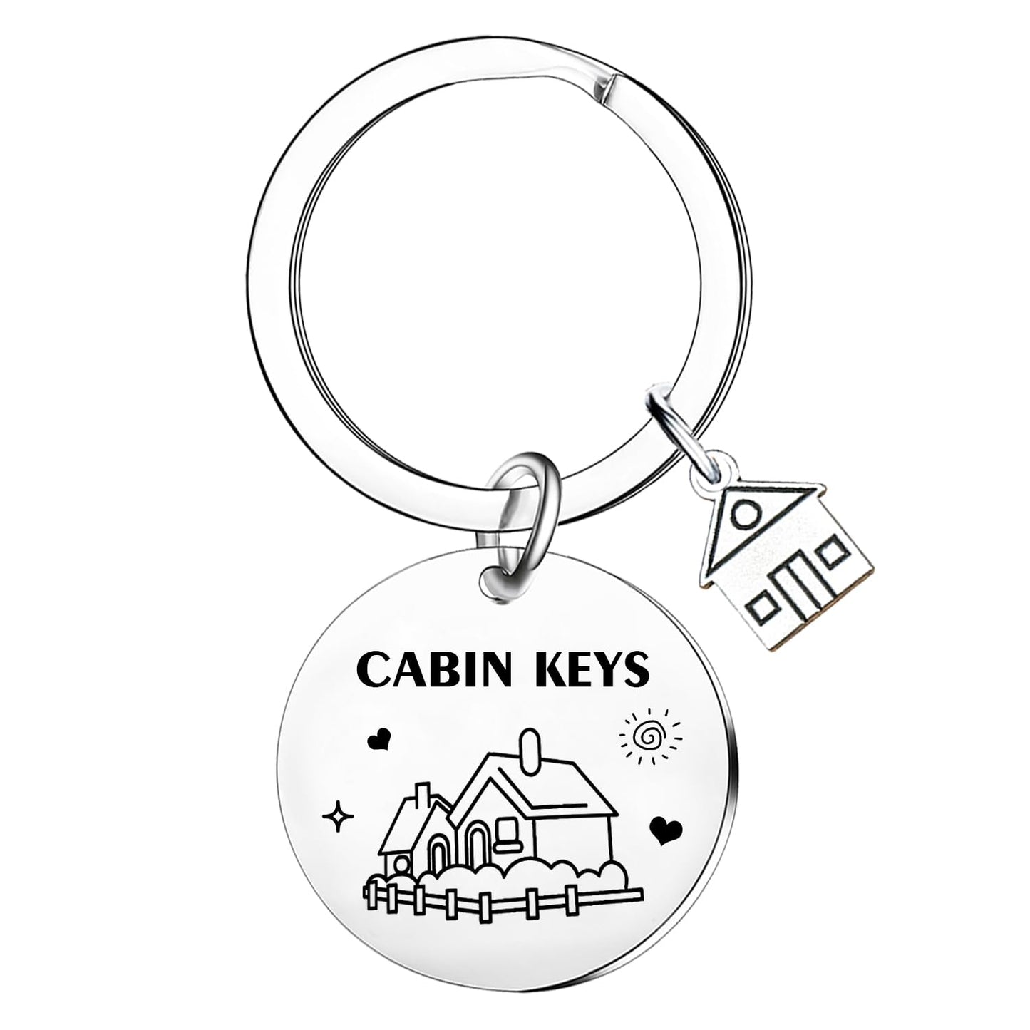 Cabin Keychain New Home Gifts Housewarming Gifts for Family Friend County House Keyring Christmas Birthday Gift for New Cabin Owner