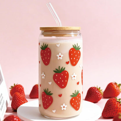 Strawberry Gifts for Women – 8 PCS Aesthetic Stuff Set for Her - Cute Birthday Gifts for Friends - Strawberry Accessories Set Includes Coffee Cup for Galentines Valentines