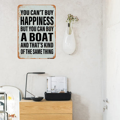 GIMIPAT Sign You Can't Buy Happiness BUT You CAN Buy A Cabin Funny Art Metal Tin Sign 8x12 inch Bar Pub Indoor Outdoor Wall Decor Gifts Man Cave