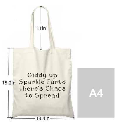Funny Gifts for Women Cute Canvas Tote Bag Friendship Gifts for Woman Humor Gift Reusable Canvas Bag