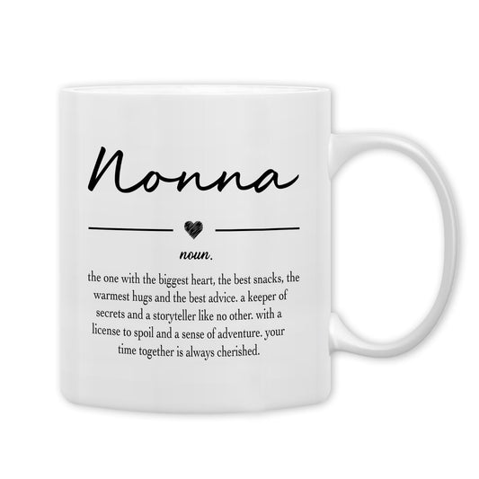 QASHWEY Nonna Gifts Coffee Mug, Gifts for Nonnas Grandma from Grandkids Grandchildren, Grandma Coffee Mug, Mothers Day Mugs Tea Cup Gift for GrandmaNonna, Nonna Definition CoffeeCup Ceramic 11oz
