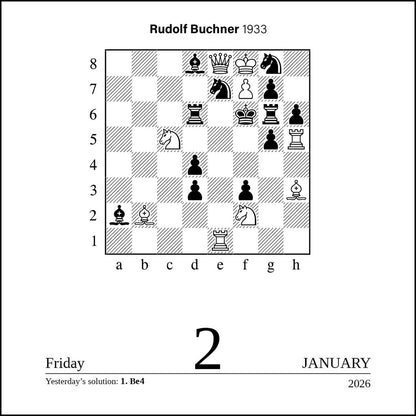 Chess 2026 Day-to-Day Calendar: A Year of Chess Puzzles