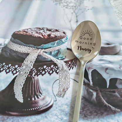 Nanny Gifts Spoons from Grandkids Grandchildren Good Morning Nanny Spoon for Nanny Tea Coffee Lovers Gifts Spoons for Nana Grandma Mothers Day Gift for Nana Grandmother