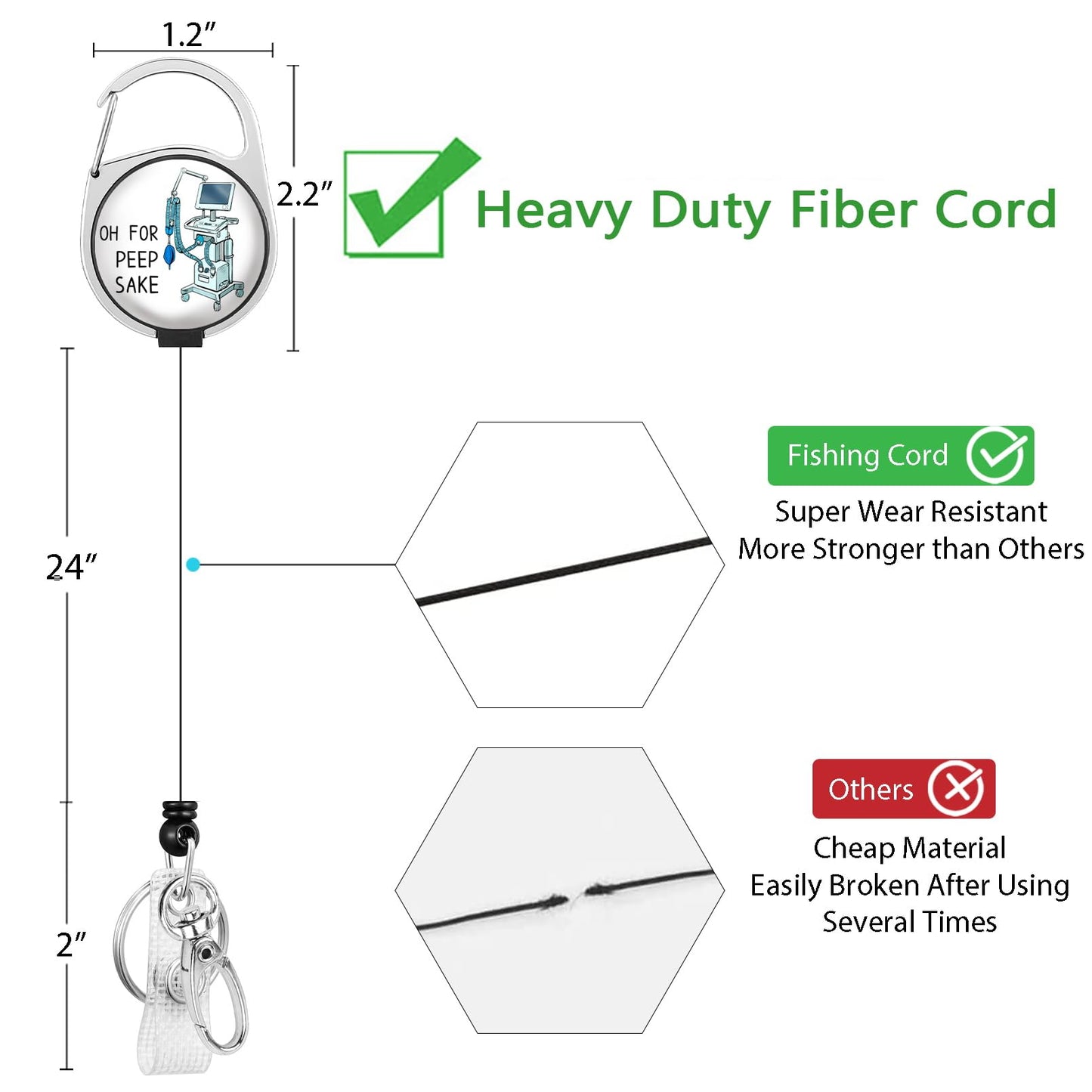 Funny Respiratory Therapist Badge Reel Holder Retractable Heavy Duty with 360° Swivel Carabiner Clip, RT Inhale RRT Badge Reel, Nurse Badge Holder Retractable Clip, Respiratory Therapist Gifts