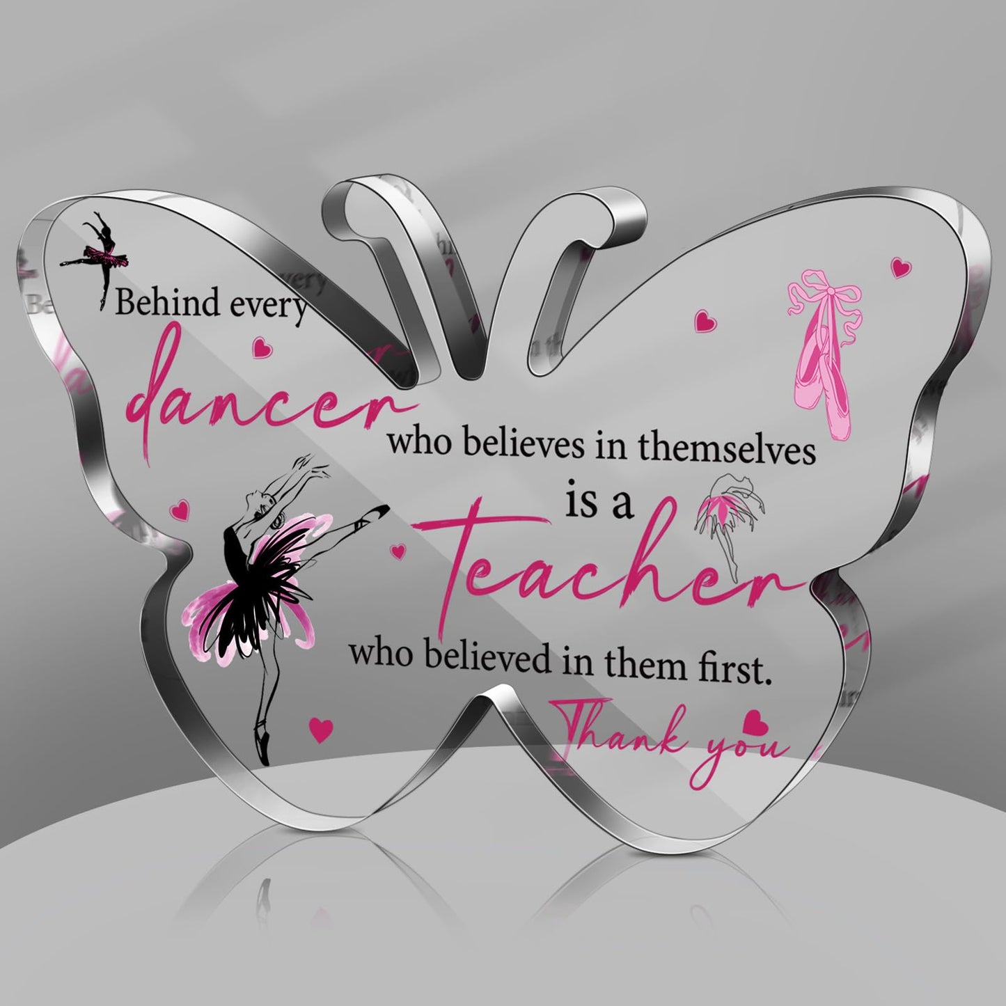 Dancer Teacher Appreciation Gifts for Women Acrylic Graduation Thank You Teacher Gift from Student End of Year Present for Office Desk Decor Paperweight Keepsake