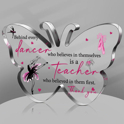 Dancer Teacher Appreciation Gifts for Women Acrylic Graduation Thank You Teacher Gift from Student End of Year Present for Office Desk Decor Paperweight Keepsake