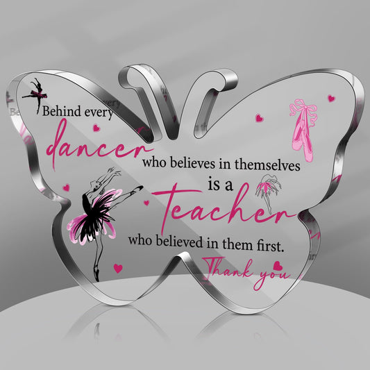 Dancer Teacher Appreciation Gifts for Women Acrylic Graduation Thank You Teacher Gift from Student End of Year Present for Office Desk Decor Paperweight Keepsake