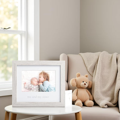 Kate & Milo Rustic Me & My Sister Frame, Sibling Keepsake, Ideal Little or Big Sister Gift, Gender Neutral Nursery Decor