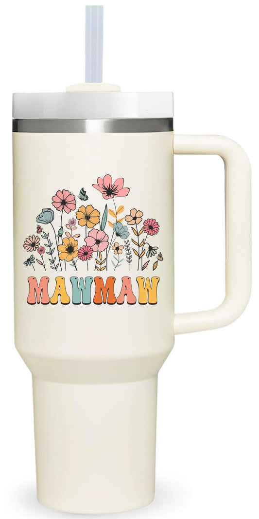 AMZUShome 40 oz Tumbler with Handle for Mawmaw.Mothers Day Tumbler Gifts for Mawmaw.Birthday Anniversary Christmas Mawmaw Gift.Mawmaw Cup Mawmaw Tumblers from Grandchildren.