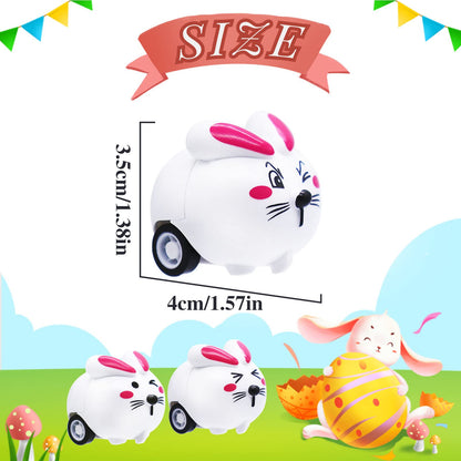 Qyyiguf 30 PCS Easter Rabbit Toy Cars,Rabbit Toys Pull Back Cars,Mini Bunny Toys for Easter Basket Stuffers,Easter Egg Stuffers,Party Favors,Classroom Prizes,Birthday Gifts,Kids,Girls,Boys
