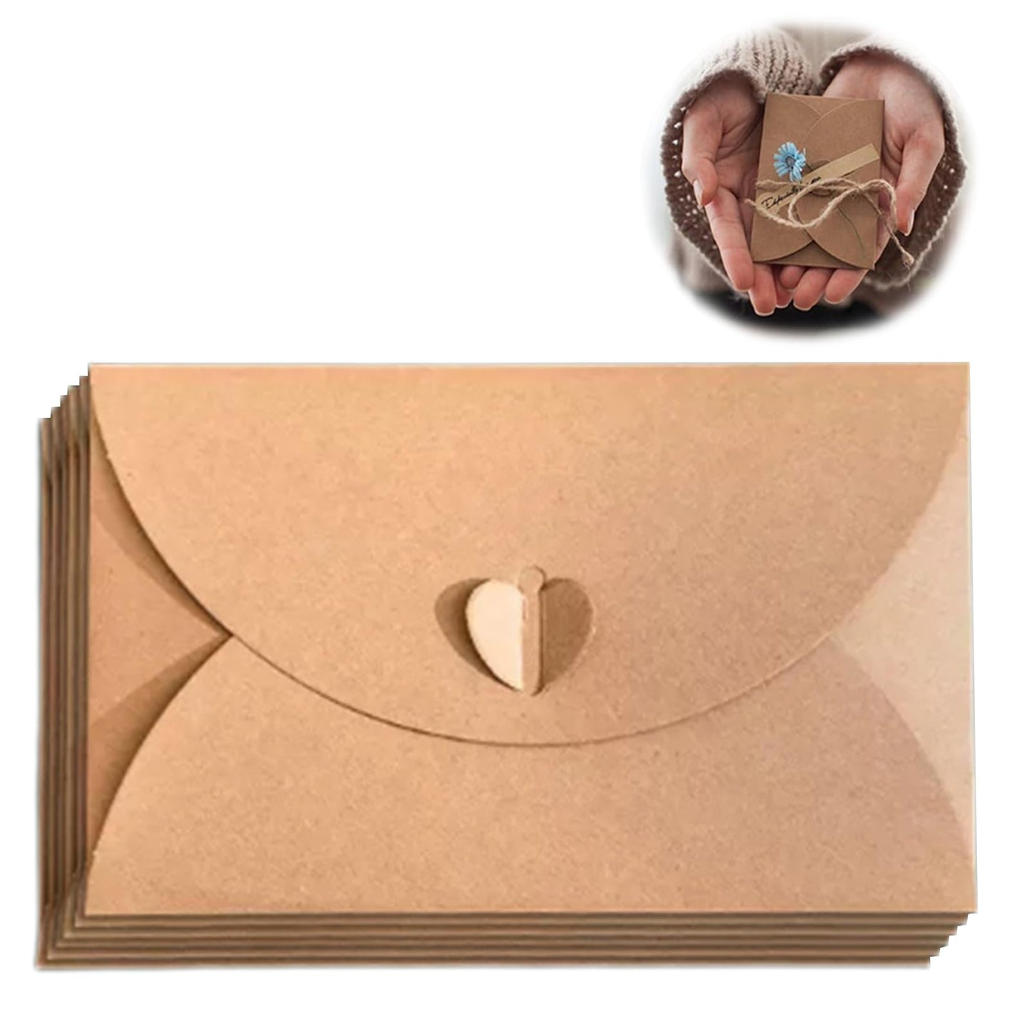Small Envelopes, Cute Envelopes Gift Card Envelope Vintage for Small Cards Notes Invitations(10 Pcs)