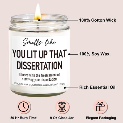 Younift Funny Grad Candle, Phd Graduation Gifts, 2026 Graduation Gifts for Doctorate for Her, Him, Women, Men - Congratulations Graduate - Presents for Doctoral Graduates, Students - 9 oz
