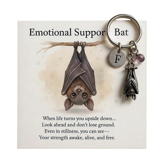 Emotional Bat Inspirational Keychain with Encouragement Verse Card - Metal Pendant Keepsake for Christmas,Bag