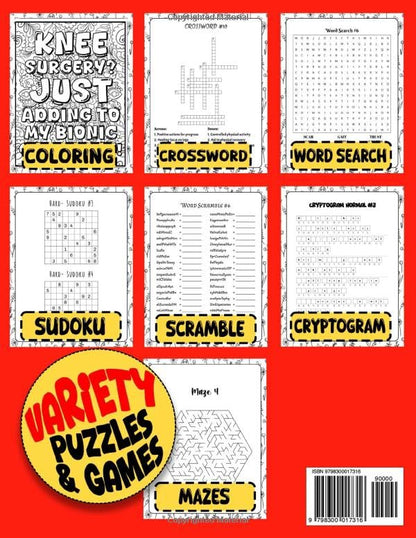 This is My Knee Surgery Recovery Activity Book: Funny Gift and Relaxing Activities to Support Through Knee Replacement Recovery (With Over 100 Games ... Pages,Word Search,Word Scramble... and More