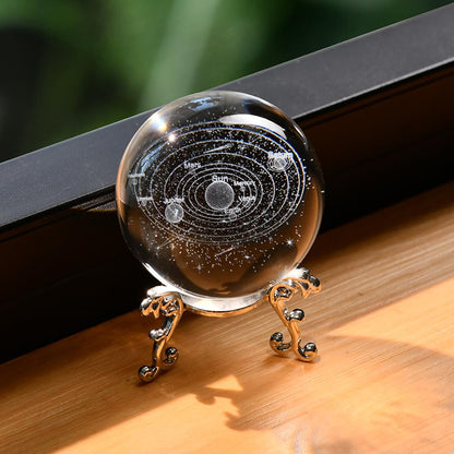 3D Solar System Crystal Ball Universe Gifts 60mm Glass Astronomy Globe Decor Science Planets Model Gift Space Themed Gifts for Space Enthusiasts and Model Collectors