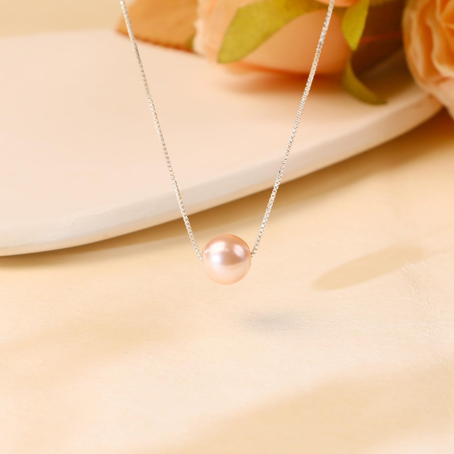 Sereney Sterling Silver Birthday Gifts for Girls Women, Pearl Necklace as 7 9 10 11 13 15 16 18 21 30 40 50 60 Year Old Birthday Gifts, Single Pearl Necklace as Bday Gifts for Friends
