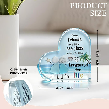 Friends Gifts Quote Heart Keepsake, Friendship Gift for Your Bestie, Soul Sister & Female Companion | Uplifting Emotional Support Present for Women, Birthday Gift Idea & Treasured Appreciation Token