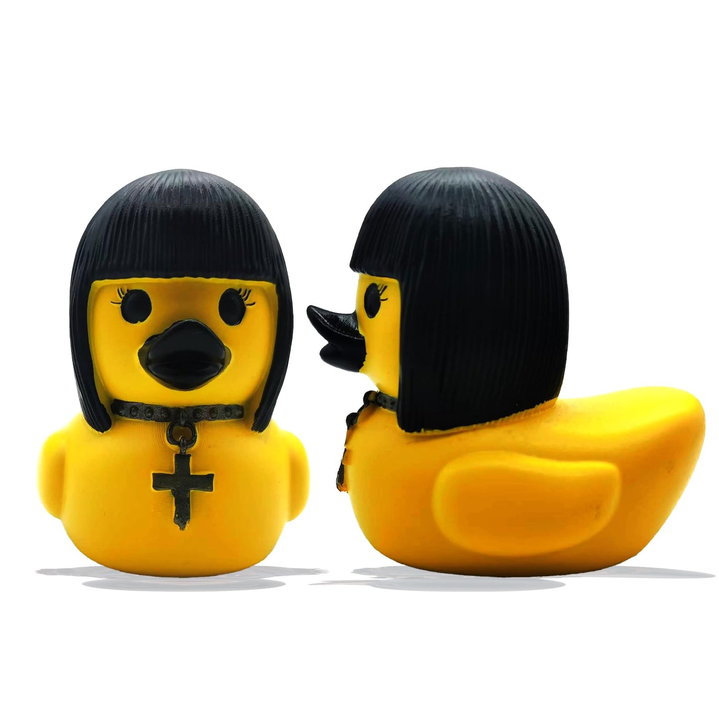 YOKUSHI Whimsy Goth Duck Decor, Gothic Style Little Resin Figurine Halloween Statue Office Desk Car Decorations for Tabletop Ornaments Gifts (Girl Duck)