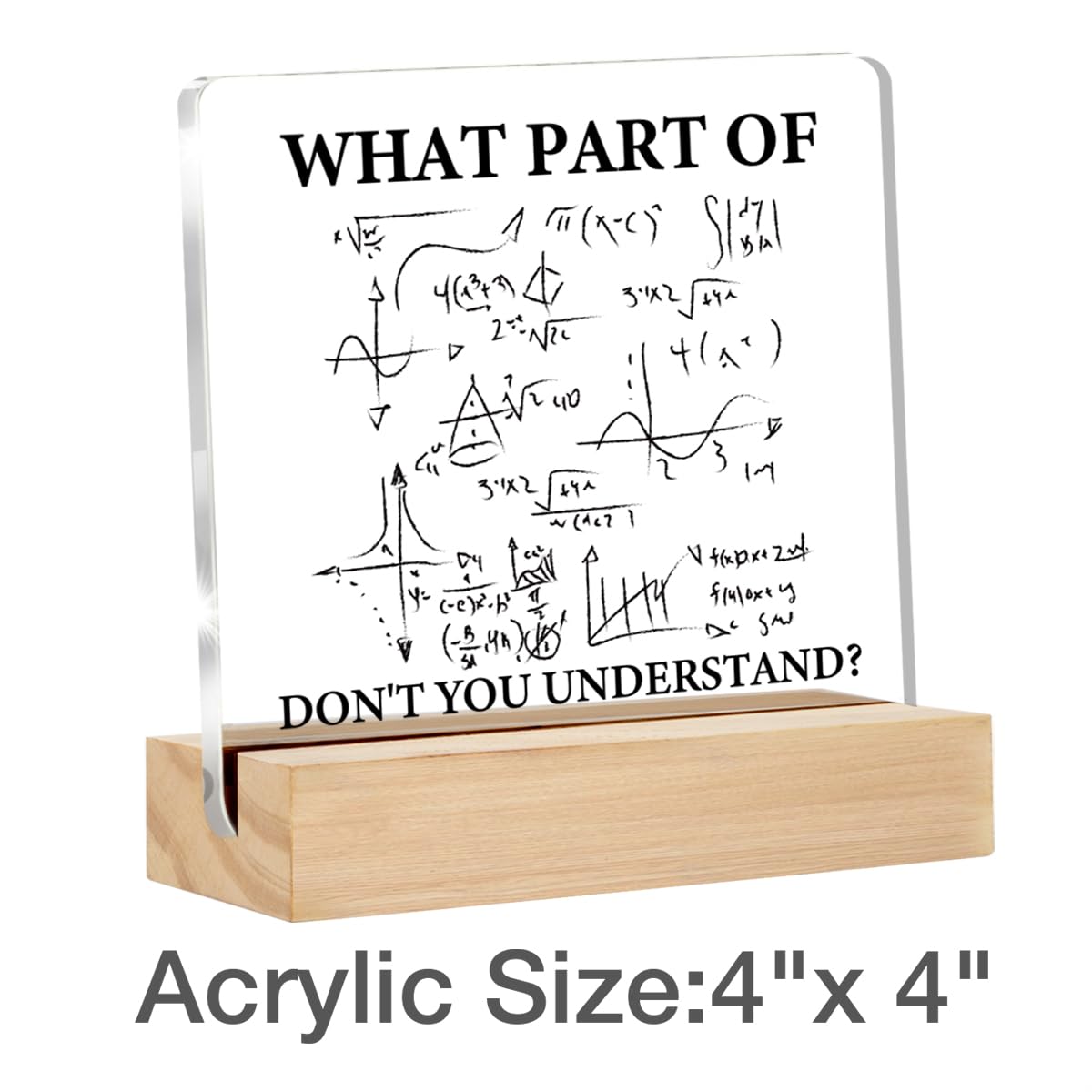 Engineer Gifts for Women Men - Funny Math Teacher and Engineering Student Desk Decorative Signs Plaques - 4 x 4 Inches Acrylic
