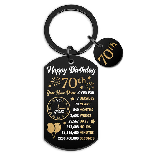 70th Birthday Gifts For Men Dad Papa Grandpa Cool Gifts For 70 Year Old Man Happy Birthday Keychain For Men Friend Bff Old Man Gift Ideas Meaningful Gift For Him