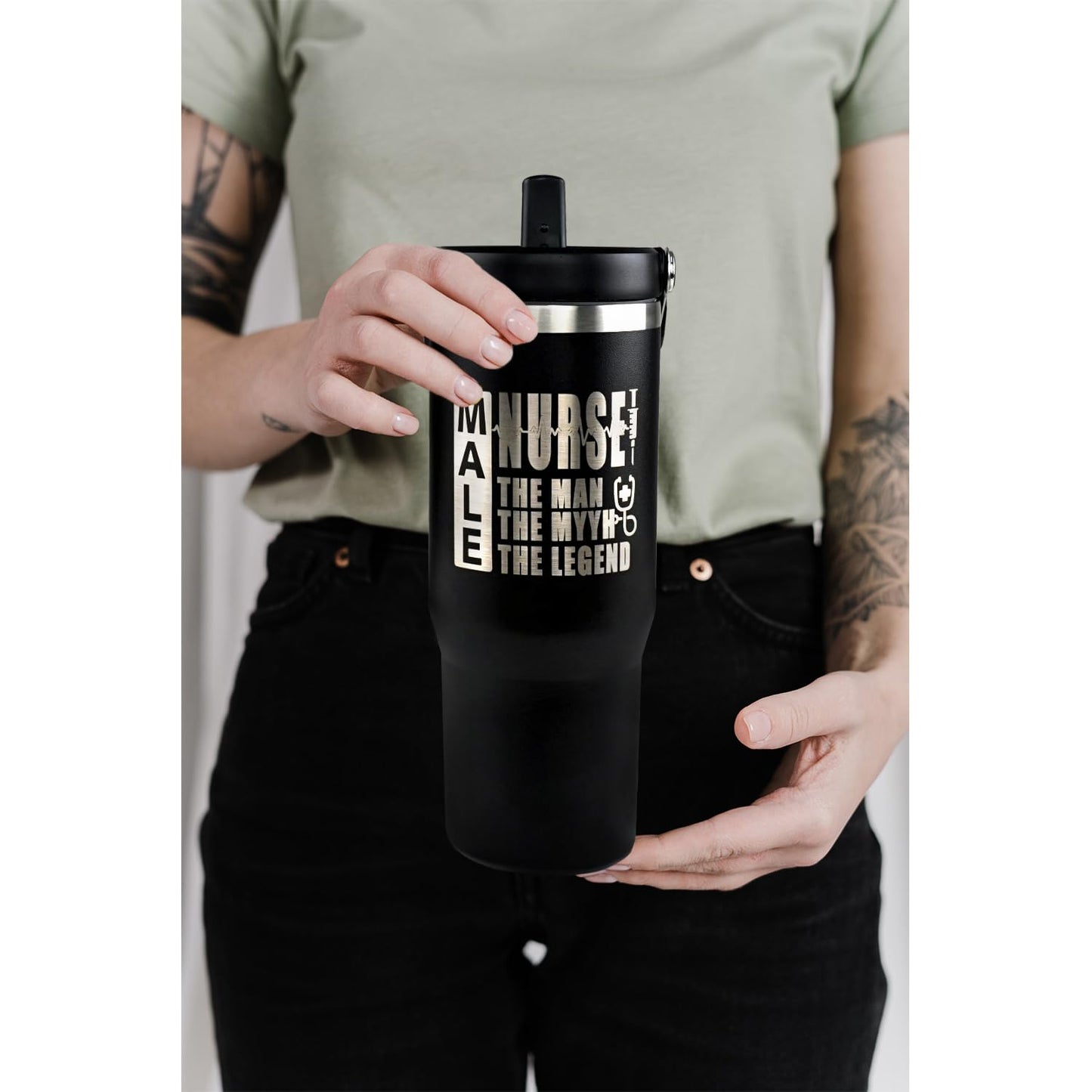 OccuPied Nurse Tumbler - 30 Oz Insulated Coffee Cup, Water Bottle & Drinking Glass - Male Nurse Gifts for Men, Medical Assistant Gifts for Him