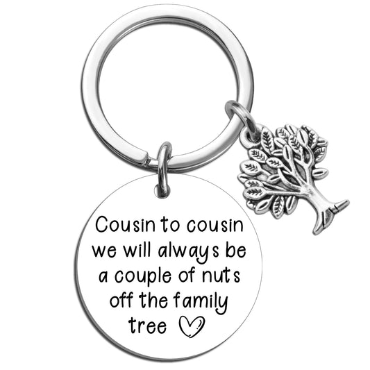 Cousin Gifts for Women Men Best Cousin Keychain Funny Gifts for Cousins Sister Brother Birthday Valentines Day Thanksgiving Christmas Gift for Cousins Sister Gift for Her