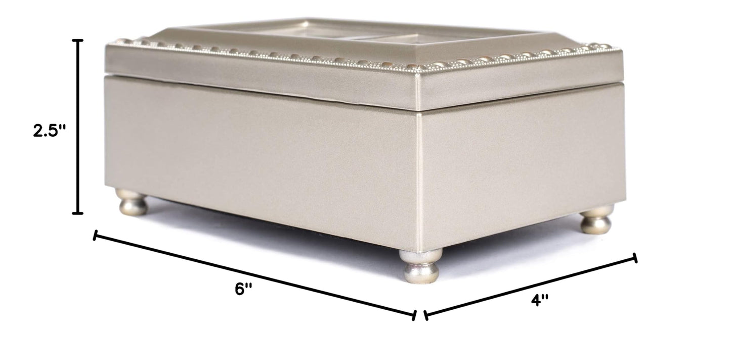 Cottage Garden Quinceañera from Girl to Woman Champagne Rope Trim Petite Music Box Plays Light Up My Life