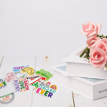 Fancy Land Teacher Stickers Vinyl Waterproof Teacher Appreciation Gifts for Laptop Water Bottle Back to School Supplies 100Pcs