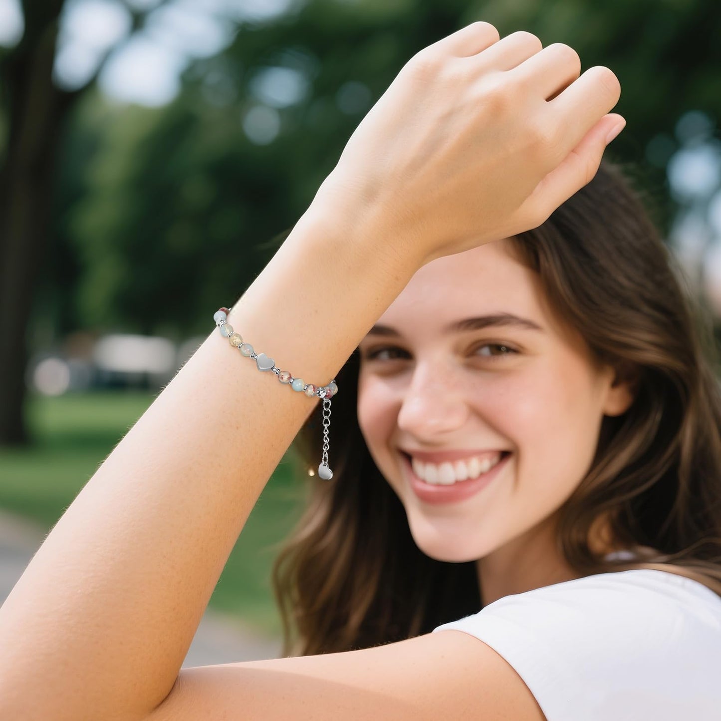 Women's Beaded Stretch Bracelets - Inspirational Sometimes You Forget You're Awesome Friendship Jewelry, Dainty Birthday Gift for Best Friends, Mom, Sister, Daughter
