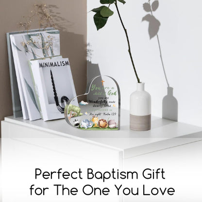 Christian Baptism Gifts for Girls Boys Newborn, Inspirational Godchild Decor for Home, Religious Christening Confirmation Catholic Sign Decorations for Granddaughter Grandson