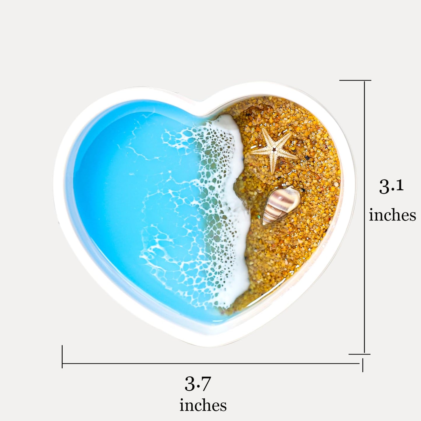 Resin Jewelry Dish,Handmade Coastal Ocean Decor Ring Dish for Rings Earrings Necklaces Bracelet Watch Keys, Engagement Gifts for Women,Mother's Day Birthday Gifts for Her