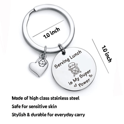 NOTHERS RSZOTW Lunch Lady Day Keychain Cafeteria Manager Gift Cafeteria Staff Friends Jewelry Lunch Server Keychain
