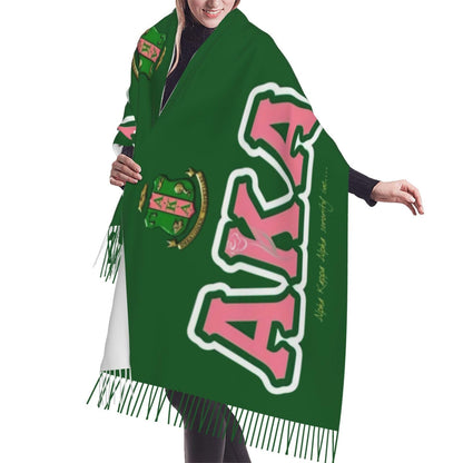 Sorority Gifts Soft Imitation Cashmere Shawl Scarf With Tassels For Ladies - Perfect For Glamorous Events & Sophisticated Evening Wear Society Gifts