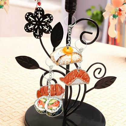 18 Pack Sushi Keychains Japanese Kawaii Fake Food Trinkets - Acrylic Yummy Sushi Keychain Gift Perfect For Lover Accessories,Asian Food Charm Decor, Purse Bag Decoration, Keychain Gift Set
