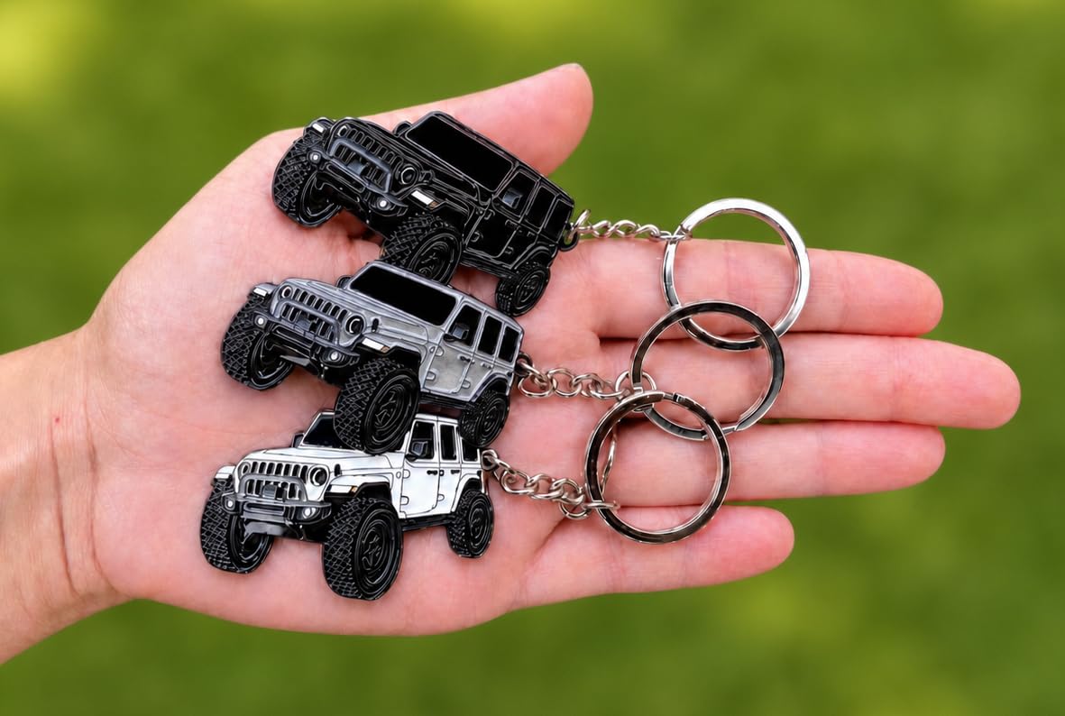 Jeep Wrangler Keychain - Officially Licensed Jeep Rubicon Accessories JL Key Chain JKU 2024 2023