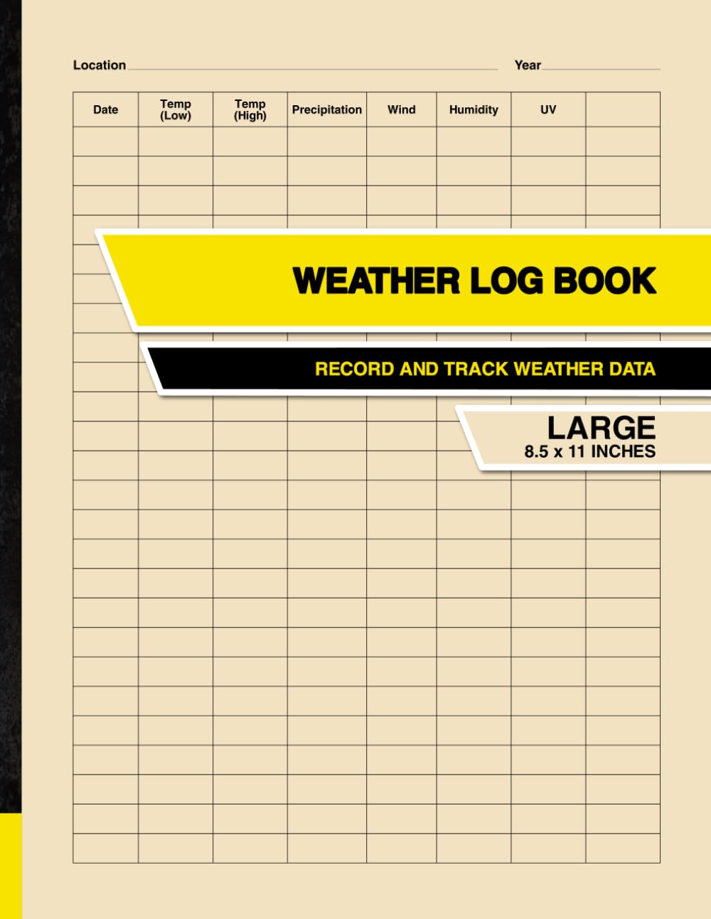 Weather Log Book: Record and Track Weather Data | Large